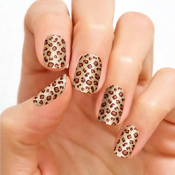 Color Street SAFARI CHIC Leopard Animal Print Cheetah Glitter Nail Strips - Picture 8 of 12